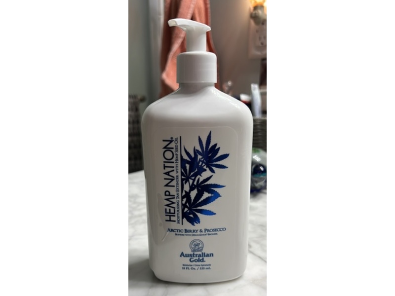 Australian Gold Hemp Nation Moisturizing Tan Extender, Artic Berry & Prosecco, 18 fl oz/535 mL