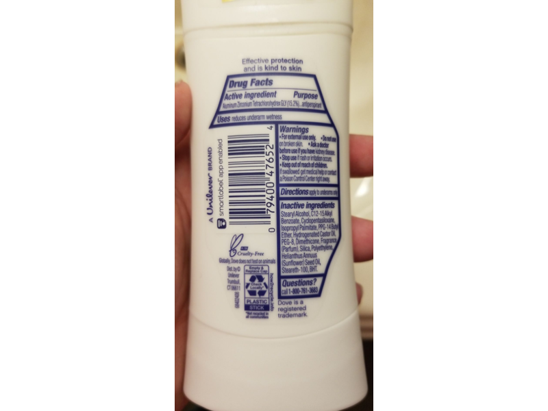 Dove Natural Secrets 48h Antiperspirant, Waterlily & Sakura Blossom, 2.6 oz/74 g