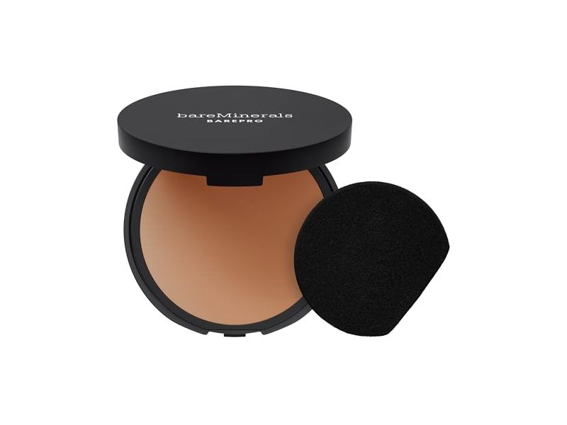 bareMinerals Barepro Skin-Perfecting Pressed Powder Foundation, Medium Deep 45 Neutral, 0.28 oz/8 g