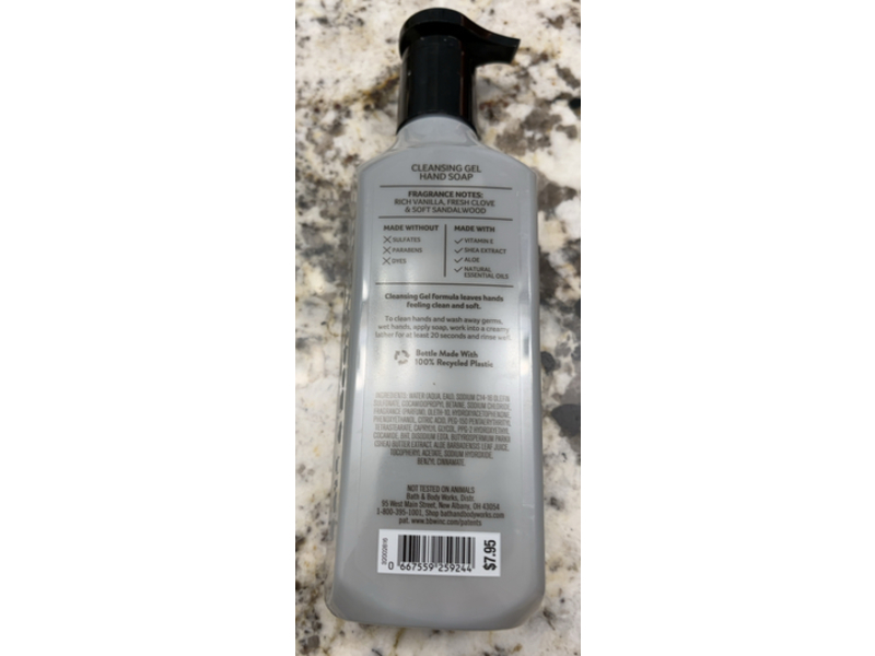 White Barn Cleansing Gel Hand Soap, Vanilla, 8 fl oz/236 mL