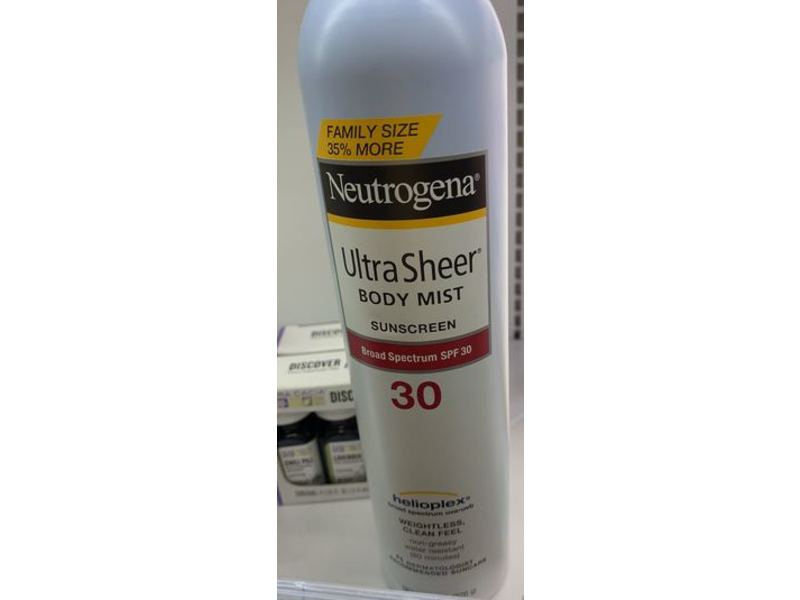 Neutrogena Ultra Sheer Body Mist Sunscreen, SPF 30, 8 oz / 226 g