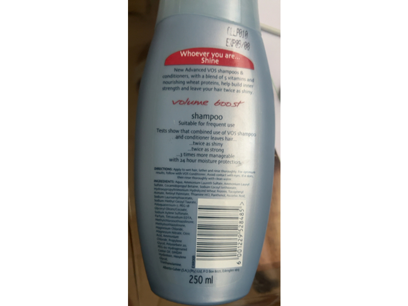 Alberto VO5 Advanced Shampoo, Volume Boost, 250 mL