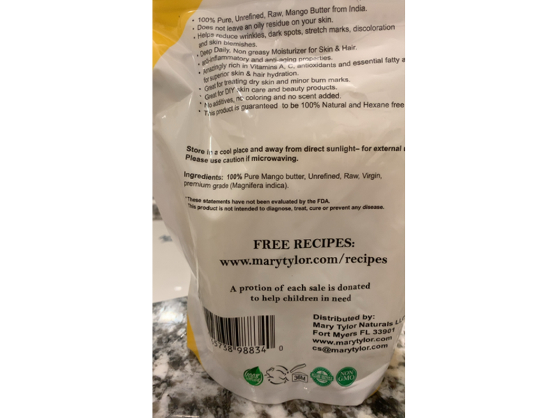 Mary Tylor Naturals Mango Butter, 16 oz/453 g