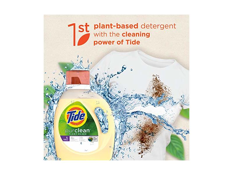 Tide Purclean Liquid Laundry Detergent, Honey Lavender, 46 fl oz/1.36 L, 2 Count