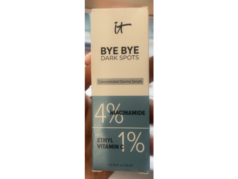 It Cosmetics Bye Bye Dark Spots Concentrated Derma Serum, Niacinamide & Ethyl Vitamin C, 1.0 fl oz/30 mL