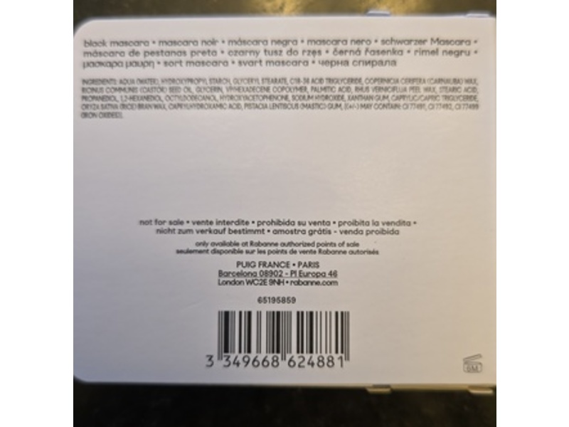 Rabanne Eyephoria Famous Mascara, Deep Black, 0.05 fl oz/1.5 mL