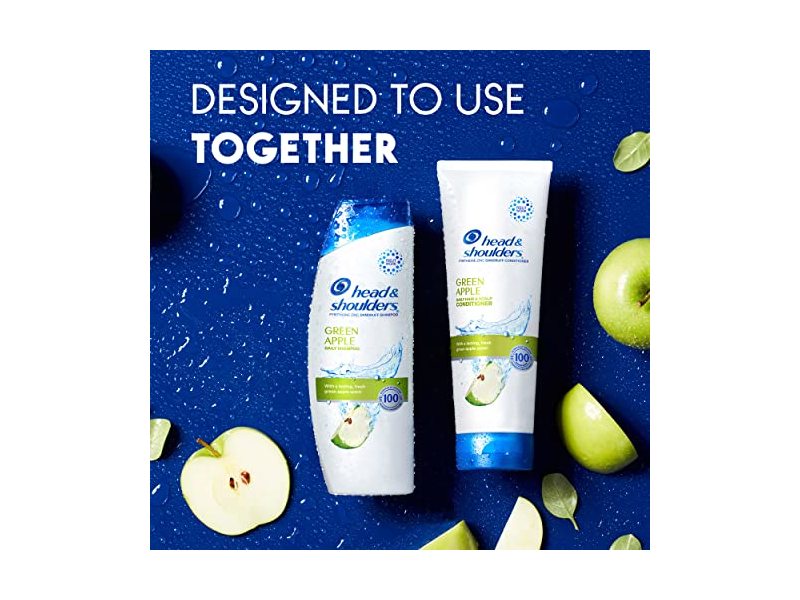 Head & Shoulders Dandruff Shampoo, Green Apple, 12.5 fl oz/370 mL