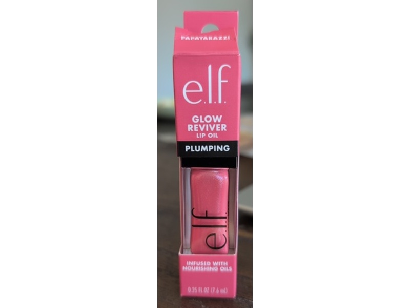e.l.f. Glow Reviver Lip Oil, Plumping, Papayarazzi, 0.25 fl oz/7.6 mL
