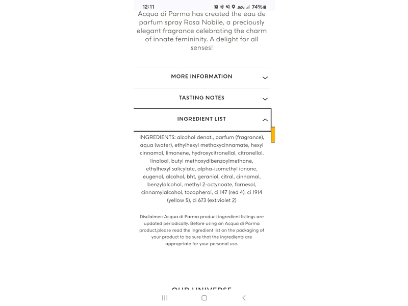 Acqua Di Parma Eau De Parfum, Rosa Nobile, 50 mL