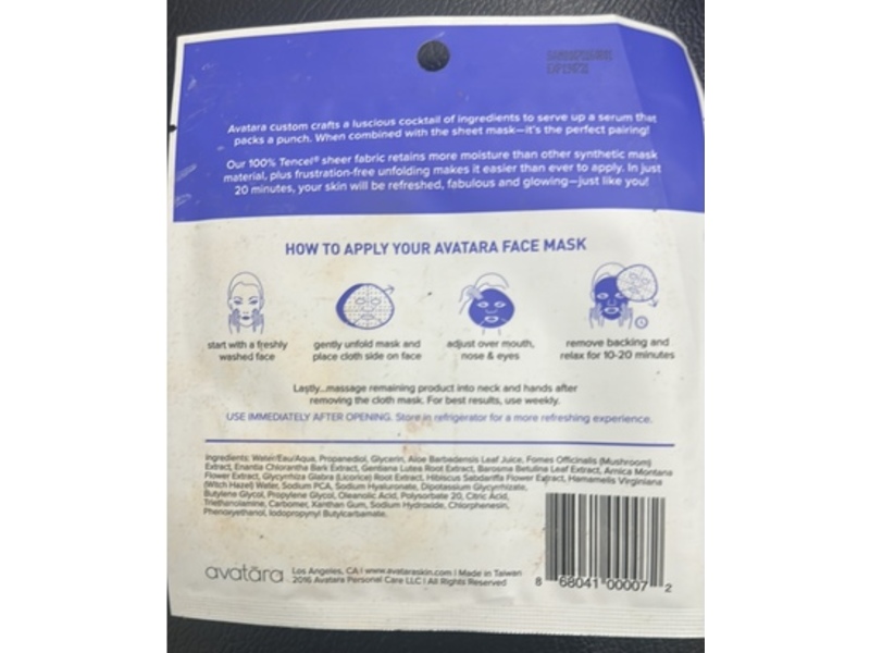 Avatara Clear Out Face Mask, 0.71 fl oz/21 mL