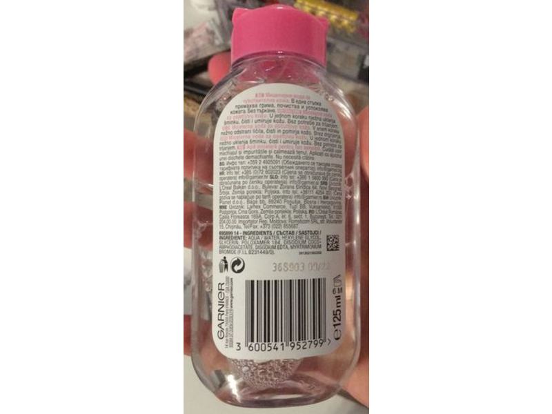 Garnier Skin Naturals Micellar Cleansing Water, Sensitive Skin, 125 mL