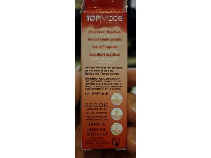 Depesche Topmodal Peel-Off Nail Polish, Red Dreams,