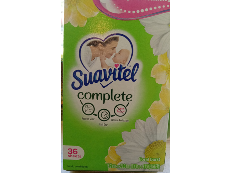Suavital Complete Fabric Conditioner, Floral Burst, 36 Sheet