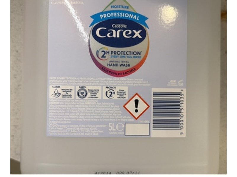 Cussons Carex Anti Bacterial Hand Wash, Moisture, 5 L, Pack Of 2