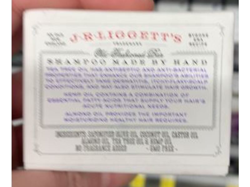 J.R Liggett's Old - Fashioned Bar Shampoo, Tea Tree & Hemp Oil, 3.5 oz/99 g