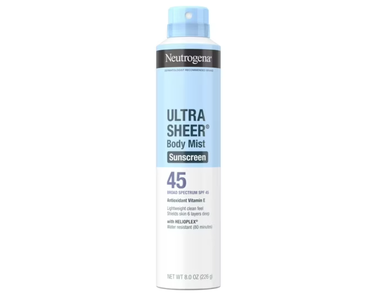 Neutrogena Ultra Sheer Body Mist Sunscreen, SPF 45, 8 oz/226 g
