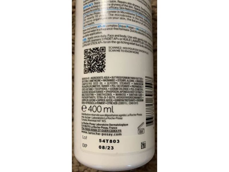 La Roche-Posay Lipikar Ap+M Triple Action Balm, 400 mL