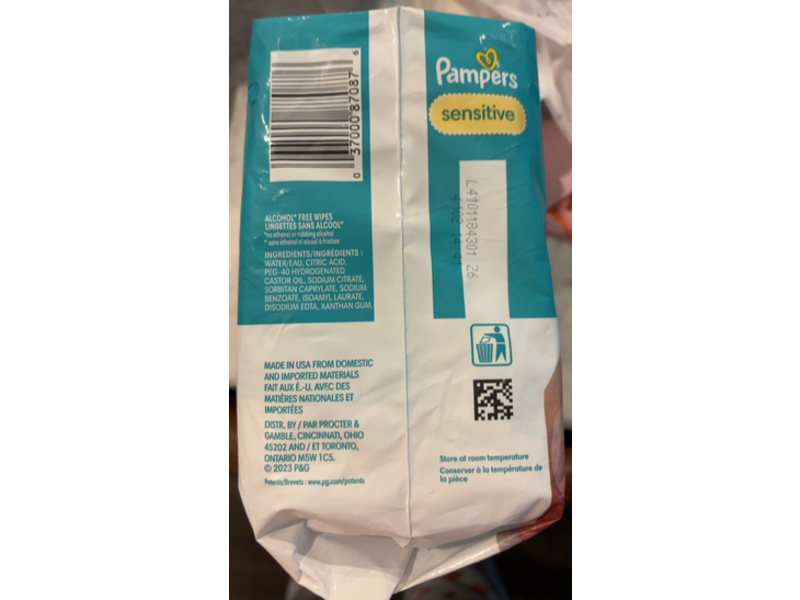 Pampers Sensitive Baby Wipes, 168 Count, Pack Of 2