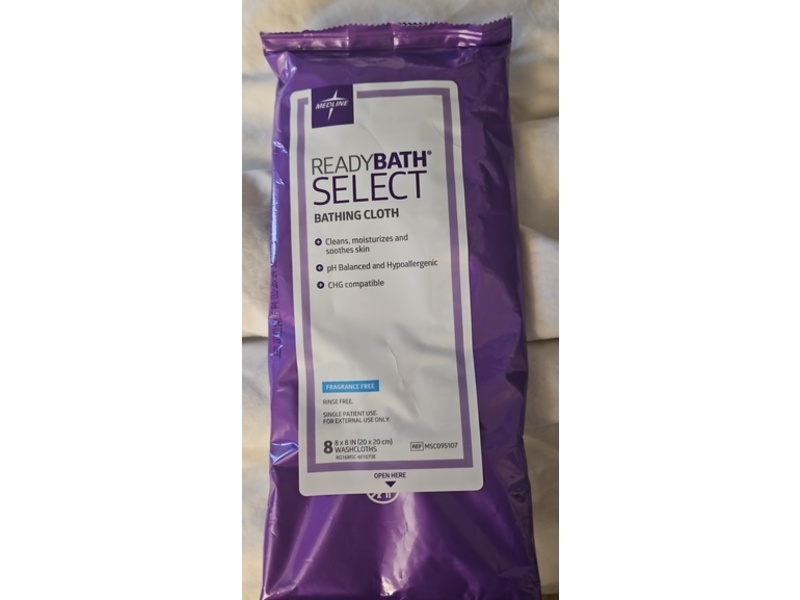 Medline Readybath Select Bathing Cloth, Fragrance Free, 8 Count