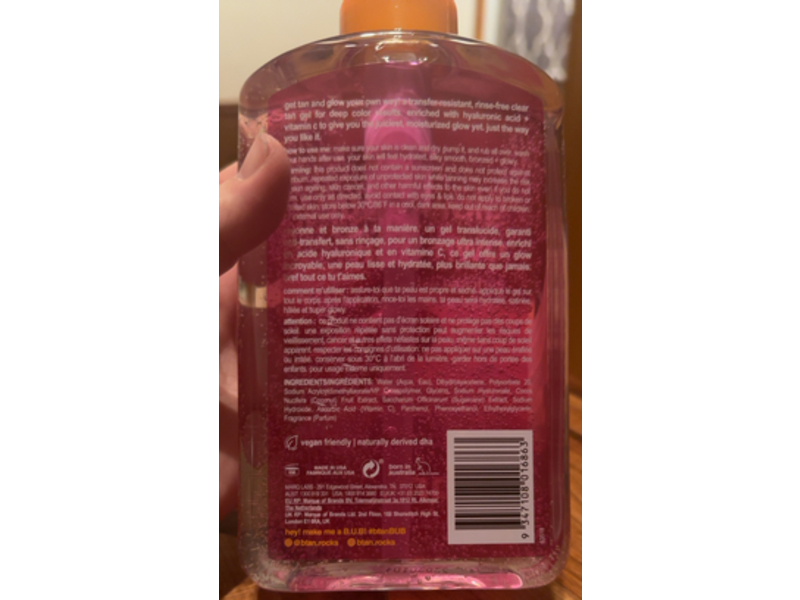 b.tan Clear Self Tan Gel, Glow Your Own Way, Darkest, 16 fl oz/473 mL