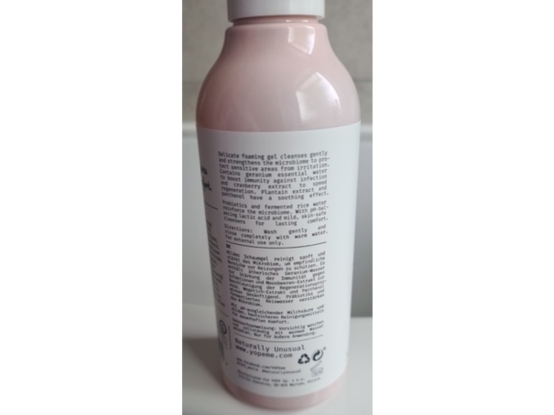 Yope Natural Intimate Gel Wash, Geranium & Cranberry, 10.1 fl oz/300 mL