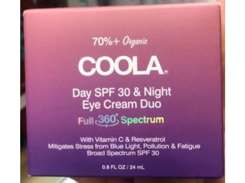Coola 70% + Organic Day & Night Eye Cream Duo, SPF 30, 0.8 fl oz/24 mL