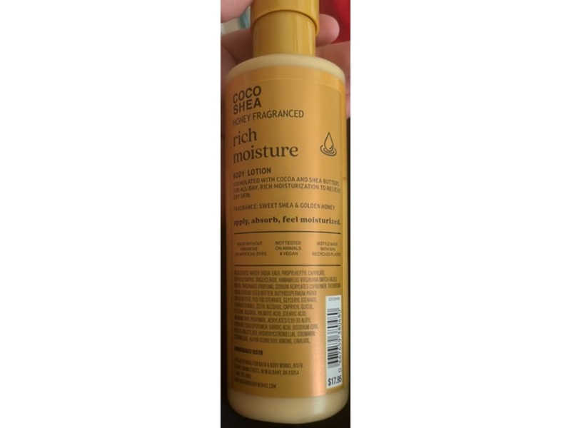 Bath & Body Works Rich Moisture Body Lotion, Coco Shea Honey Fragranced, 7.8 fl oz/230 mL