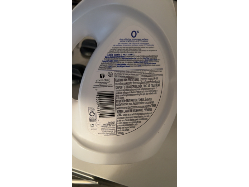 Tide Zero Detergent, Clean Soft Lavender, 32 Loads, 46 fl oz/1.36 L