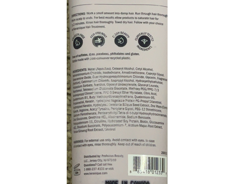 Keranique Rejuvenate Volumizing Follicle Strengthening Conditioner, Keratin Amino Complex, 3.4 fl oz/100 mL