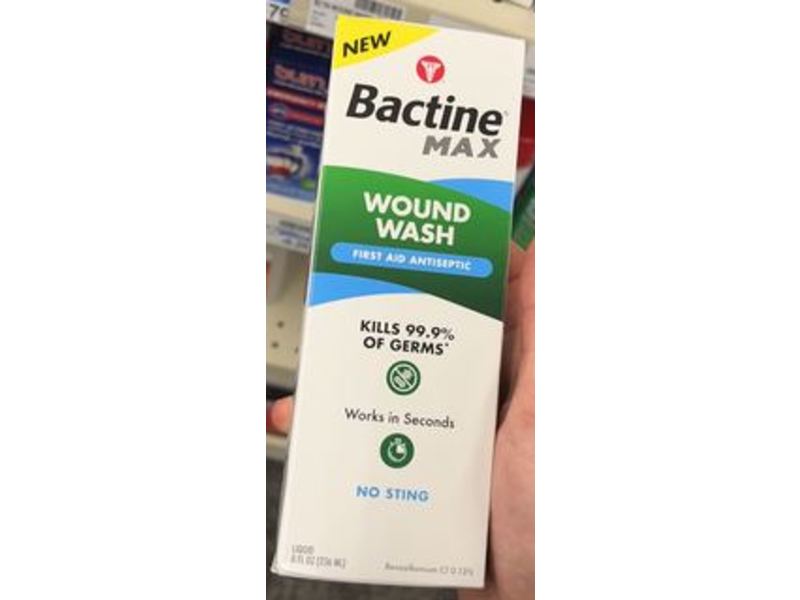 Bactine Max Wound Wash, First Aid Antiseptic, 8 fl oz/236 mL
