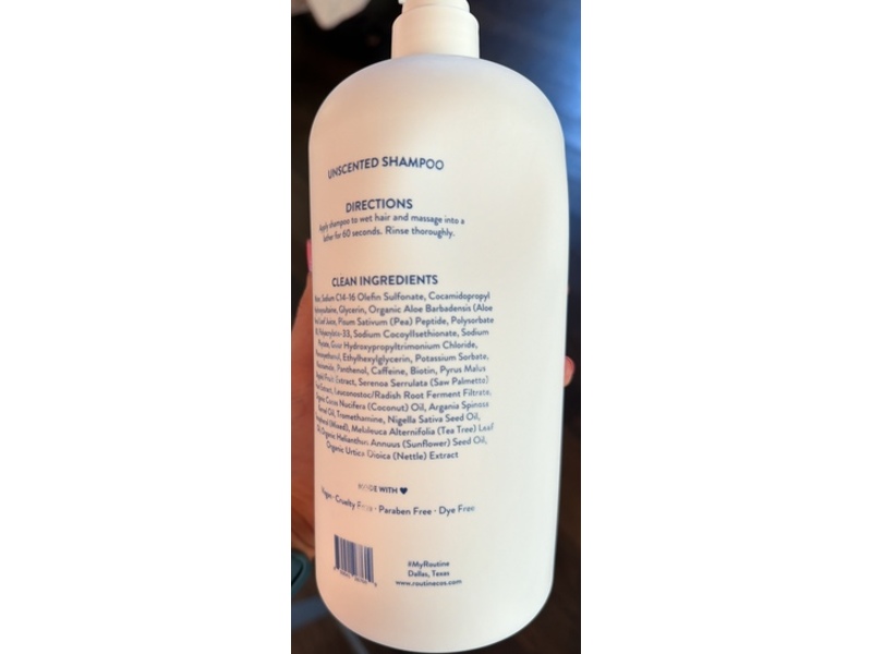 Routine Wellness Shampoo, Unscented, 33.81 oz/1 L