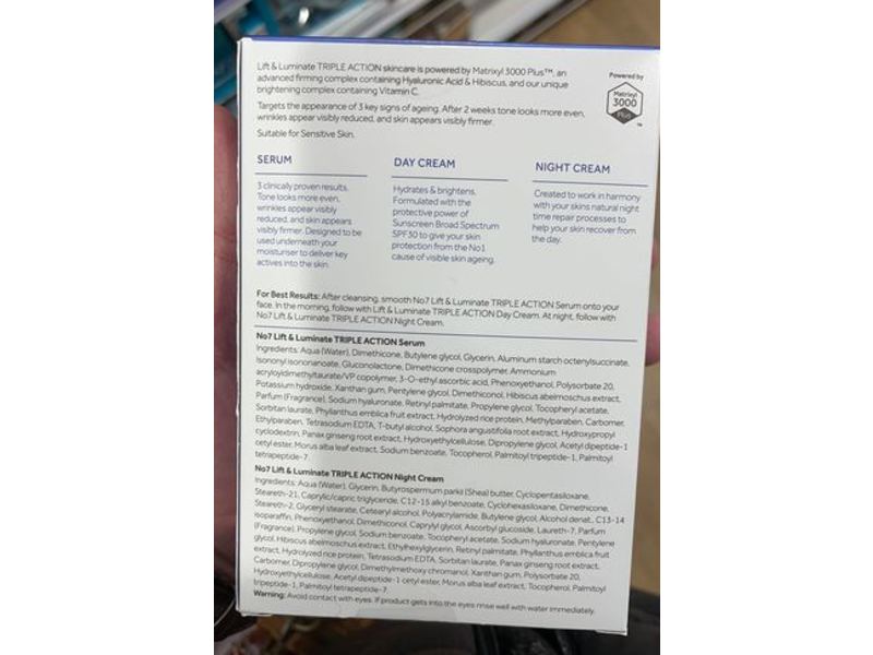 No7 Lift & Luminate Triple Action Travel Set, 3 Count