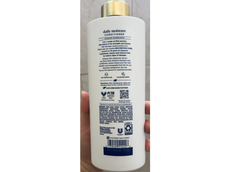 Dove Daily Moisture Damage Therapy Conditioner, 18 fl oz/532 mL