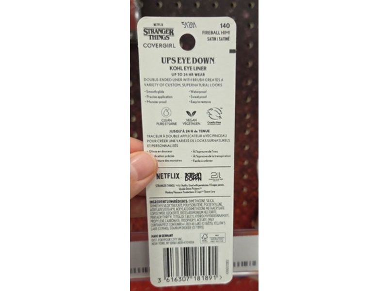 CoverGirl x Stranger Things Ups Down Kohl Eyeliner, 140 Fireball Him!, 0.03 oz/1 g