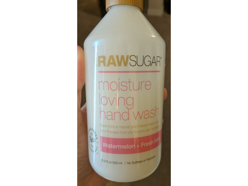 Raw Sugar Moisture Loving Hand Soap, Watermelon + Fresh Mint, 16.9 fl oz/500 mL