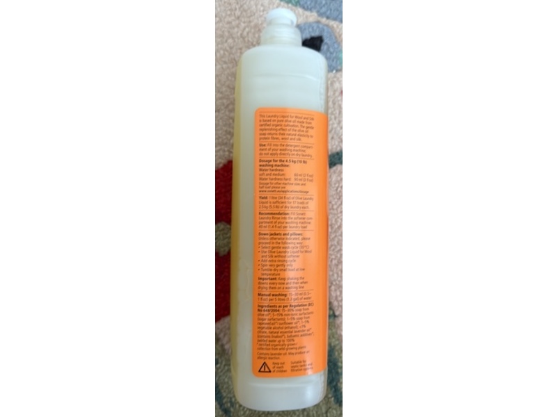 Sonett Laundry Liquid , Olive, 34 oz/1 L
