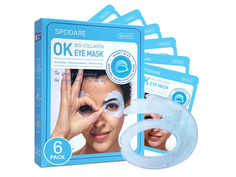 SpoDare OK Bio-Collagen Eye Mask, Happy Blue, 6 Pairs