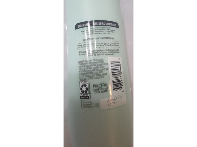 Suave Essentials Refreshing Conditioner, Ocean Breeze, 22.5 fl oz/665 mL