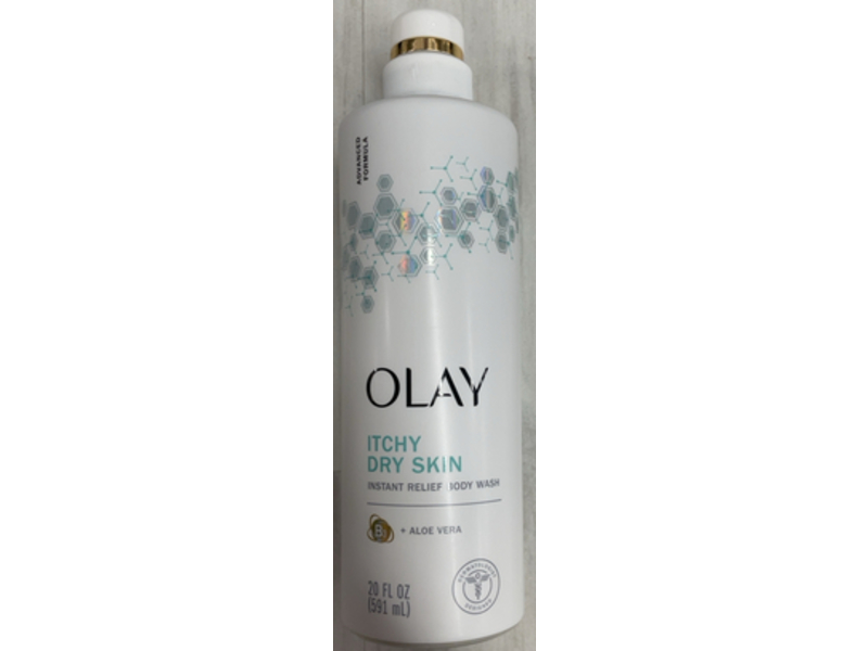 Olay Instant Relief Body Wash Vitamin B3 Complex & Aloe Vera, Itchy Dry Skin, 20 fl oz/591 mL