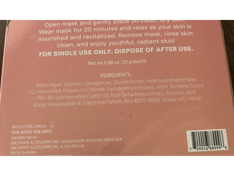 Dr. Wellness Gel Mask, Vitamin C & Peptides, 0.88 oz/25 g, 4 Count