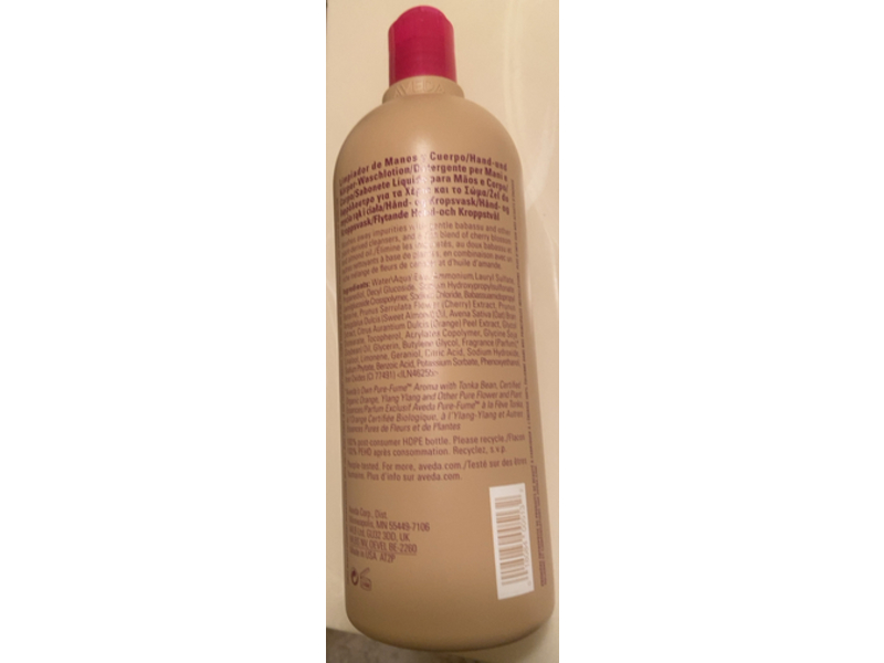 Aveda Hand & Body Wash, Cherry Almond, 33.8 fl oz/1 L