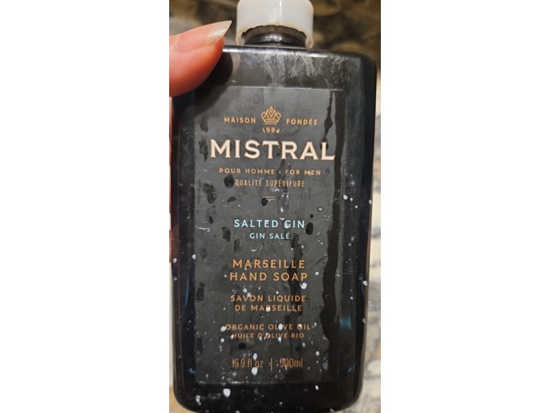 Mistral Marseille Hand Soap, Salted Gin, 16.9 fl oz/500 mL