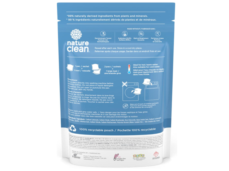 Nature Clean Laundry Detergent Pods, 0.95 oz/432 g, 24 Pods