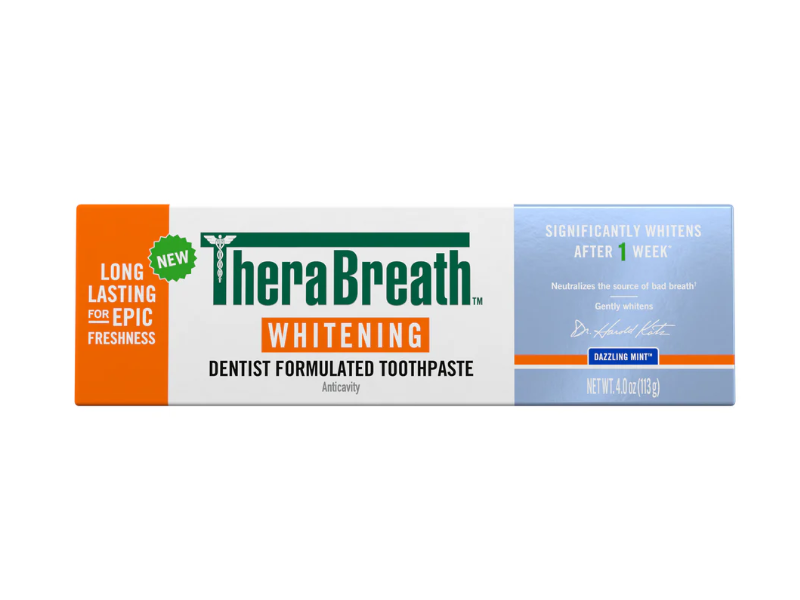 TheraBreath Whitening Toothpaste, Dazzling Mint, 4 oz/113 g, 2 Pack