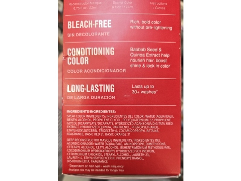Splat Semi-Permanent Hair Dye Brunette Kit, Midnight Scarlet, 1 Application