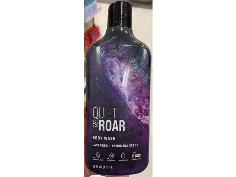 Quiet & Roar Body Wash, Lavender + Spirulina Scent, 16 fl oz/473 mL
