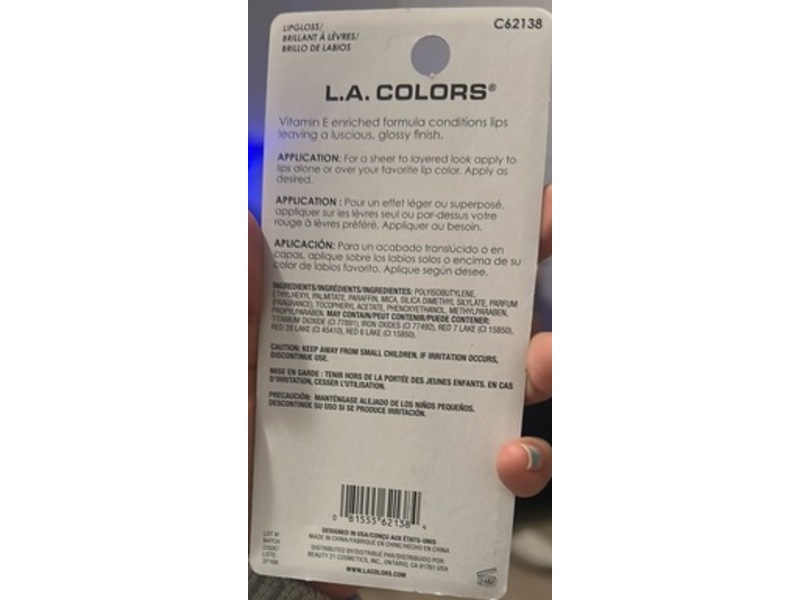 L.A. Colors Moisturizing Lip Gloss, Dreamy Pink, 0.34 fl oz/10 mL