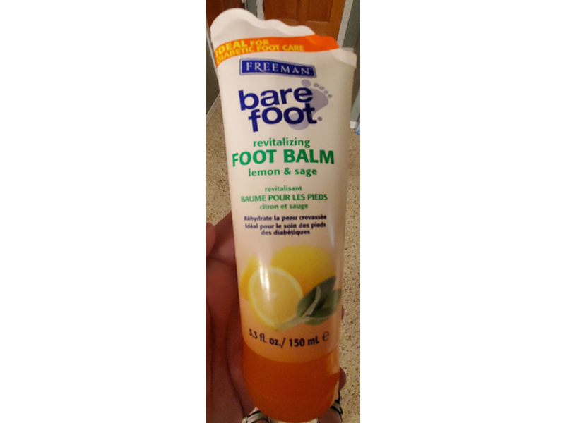 Freeman Bare Foot Revitalizing Foot Balm, Lemon & Sage, 5.3 fl oz/150 mL