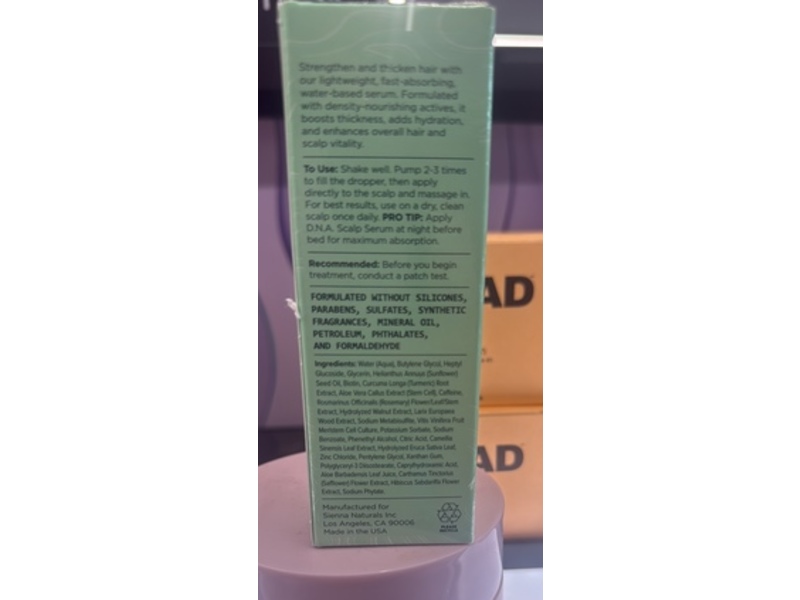 Sienna Naturals D.N.A. Scalp Serum Density Nourishing Actives Serum, 1 fl oz/30 mL