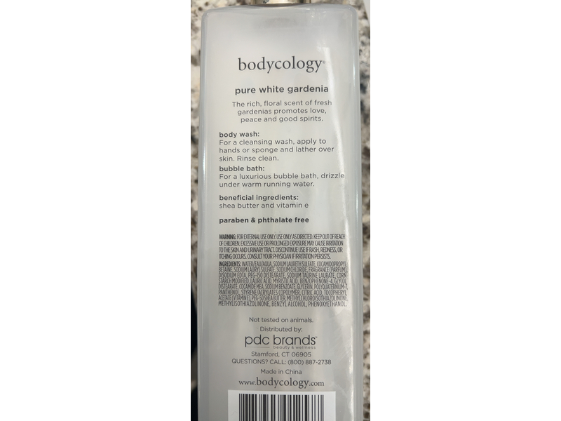 Bodycology 2-In-1 Body Wash + Bubble bath, Pure White Gardenia, 16 fl oz/473 mL